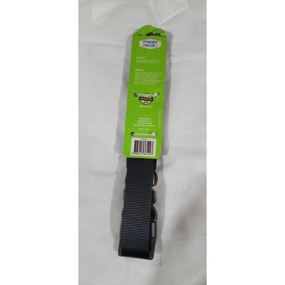 Forever Pals Adjustable Fit Dog Collar 23 Inch (58cm) Black New